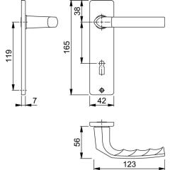 Hoppe Kurzschildgarnitur Birmingham Aluminium (F2/neusilberfarbig) BB